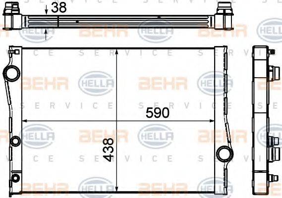 Радіатор, охолодження двигуна BEHR HELLA SERVICE 8MK 376 753-001