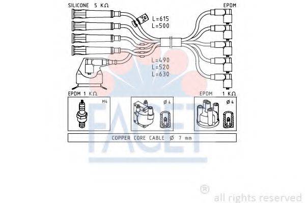 FACET 48572 Комплект дротів запалення