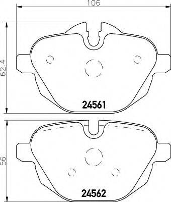 HELLA 8DB355013921 Комплект гальмівних колодок, дискове гальмо