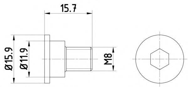 HELLA 8DZ355209031 Болт, диск гальмівного механізму