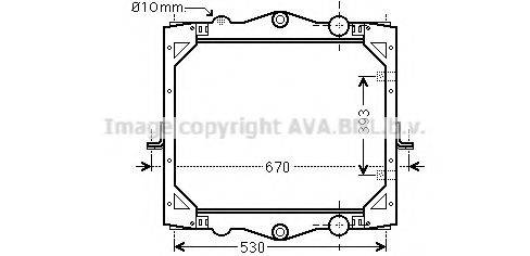 Радіатор, охолодження двигуна AVA QUALITY COOLING DF2041