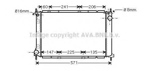 Радіатор, охолодження двигуна AVA QUALITY COOLING DN2250