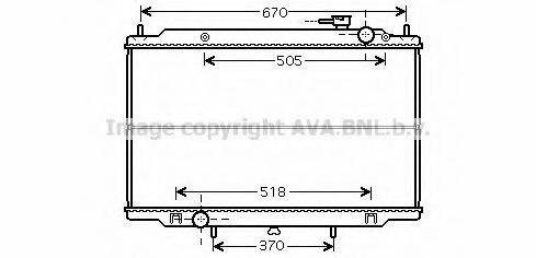 Радіатор, охолодження двигуна AVA QUALITY COOLING DN2266