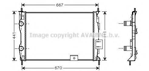 Радіатор, охолодження двигуна AVA QUALITY COOLING DN2279