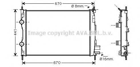 Радіатор, охолодження двигуна AVA QUALITY COOLING DN2287