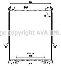 Радіатор, охолодження двигуна AVA QUALITY COOLING DN2397