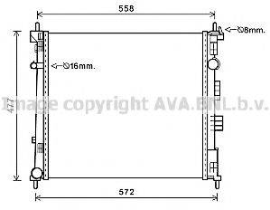 Радіатор, охолодження двигуна AVA QUALITY COOLING DN2407