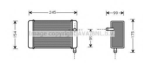 Теплообмінник, опалення салону AVA QUALITY COOLING DN6073