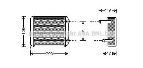 Теплообмінник, опалення салону AVA QUALITY COOLING DN6225