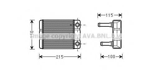 Теплообмінник, опалення салону AVA QUALITY COOLING DN6368