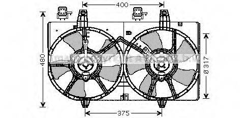 Вентилятор, охолодження двигуна AVA QUALITY COOLING DN7512