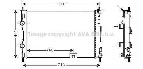 Радіатор, охолодження двигуна AVA QUALITY COOLING DNA2288