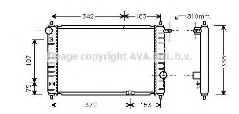 Радіатор, охолодження двигуна AVA QUALITY COOLING DW2007