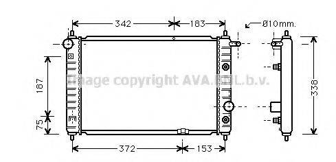 Радіатор, охолодження двигуна AVA QUALITY COOLING DW2008