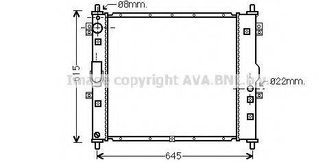 Радіатор, охолодження двигуна AVA QUALITY COOLING DW2117