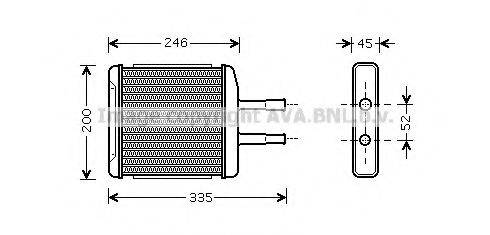 Теплообмінник, опалення салону AVA QUALITY COOLING DW6059