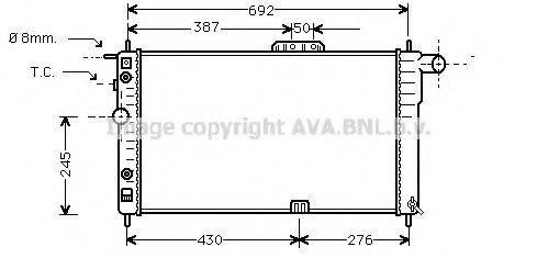 Радіатор, охолодження двигуна AVA QUALITY COOLING DWA2002