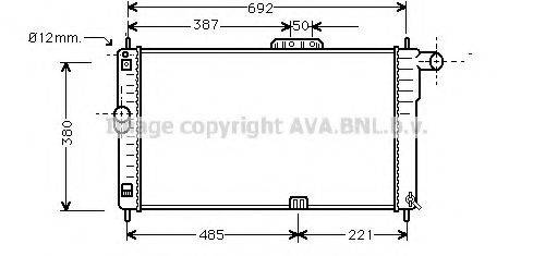 Радіатор, охолодження двигуна AVA QUALITY COOLING DWA2004