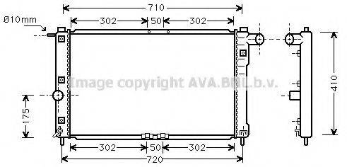 Радіатор, охолодження двигуна AVA QUALITY COOLING DWA2009