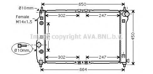 Радіатор, охолодження двигуна AVA QUALITY COOLING DWA2068