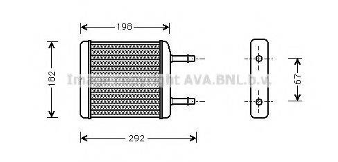 Теплообмінник, опалення салону AVA QUALITY COOLING DWA6024