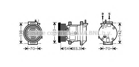 Компресор, кондиціонер AVA QUALITY COOLING DWAK071 Компресор, кондиціонер AVA QUALITY COOLING DWAK071