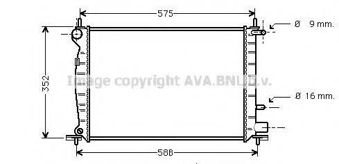 Радіатор, охолодження двигуна AVA QUALITY COOLING FD2219