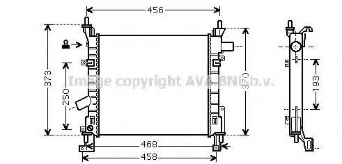 Радіатор, охолодження двигуна AVA QUALITY COOLING FD2373