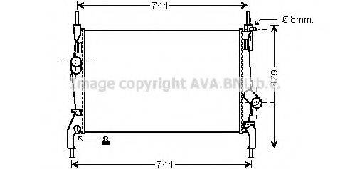 Радіатор, охолодження двигуна AVA QUALITY COOLING FD2404