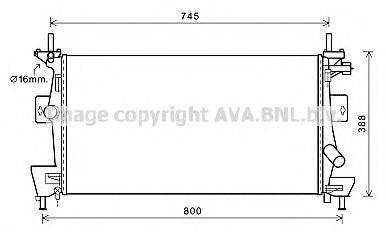 Радіатор, охолодження двигуна AVA QUALITY COOLING FD2475