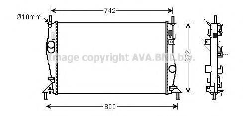 Радіатор, охолодження двигуна AVA QUALITY COOLING FD2596