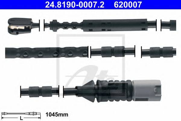 Сигналізатор, знос гальмівних колодок ATE 24.8190-0007.2