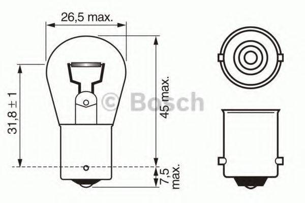 BOSCH 1987302280 Лампа розжарювання, ліхтар покажчика повороту; Лампа розжарювання, ліхтар сигналу гальмування; Лампа розжарювання, задня протитуманна фара; Лампа розжарювання, фара заднього ходу; Лампа розжарювання, задній гаражний вогонь