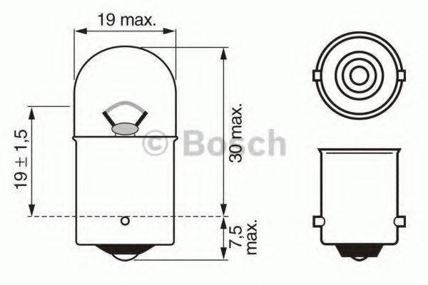 BOSCH 1987302284 Лампа розжарювання; ліхтар освітлення номерного знака; Лампа розжарювання, фара заднього ходу; Лампа розжарювання, задній гаражний вогонь