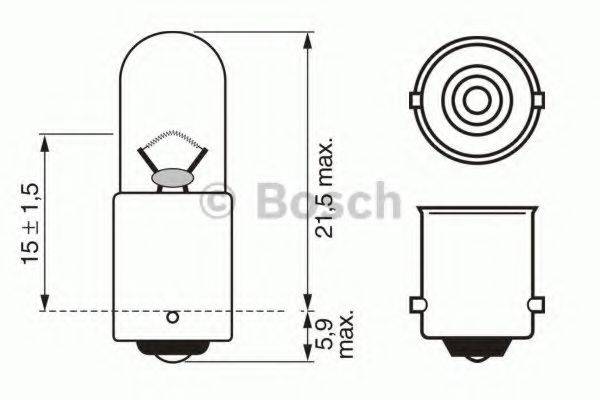 BOSCH 1987302207 Лампа розжарювання, ліхтар покажчика повороту; Лампа розжарювання; ліхтар освітлення номерного знака; Лампа розжарювання, задній гаражний вогонь; Лампа розжарювання, освітлення салону; Лампа розжарювання, стоянкові вогні/габаритні ліхтарі; Лампа розжарювання, габаритний вогонь