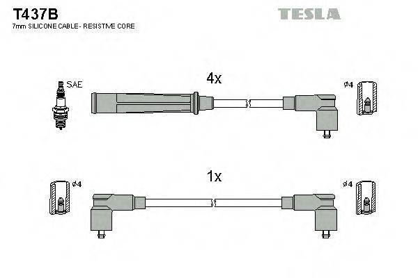 TESLA T437B Комплект дротів запалення