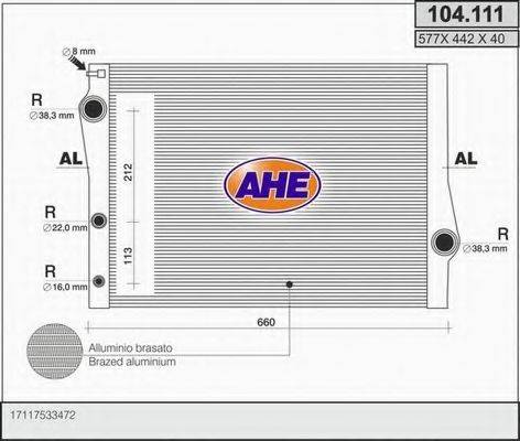 Радіатор, охолодження двигуна AHE 104.111