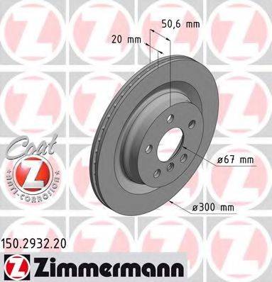 ZIMMERMANN 150293220 гальмівний диск